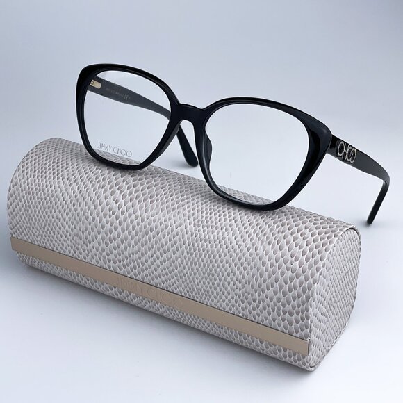 NEW Jimmy Choo JC252/F 807 Black Square Women Eyeglasses - Picture 1 of 9